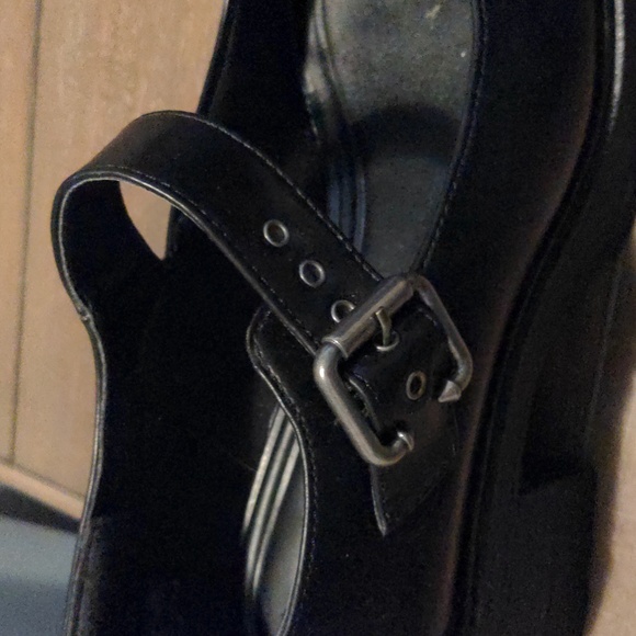 Jenn Ardor Black Platform Mary Jane Shoes Chunky Block Heel Lug Sole Size 10 - Picture 5 of 9